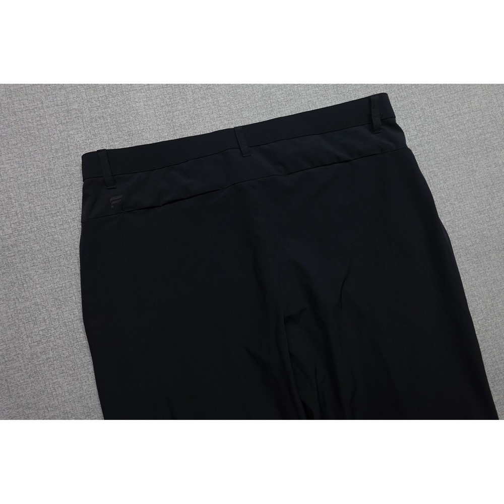 Fabletics Pants Mens 34x32 Black Woven Elastic Waist Zip Pocket Khakis Stretch